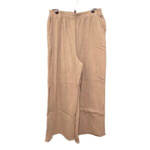 It Is Well LA Gauze Wide Leg Pants Elastic Waist Casual Comfy Sage Green XLarge